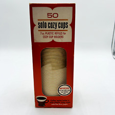 Vintage Cozy Cups Plastic White Refills 50 Count 7oz picture