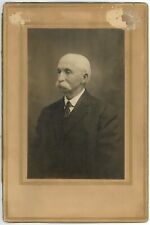 CIRCA 1880'S AMAZING LARGE ANTIQUE CABINET CARD OF OLD MAN IN SUIT W. MOUSTACHE picture