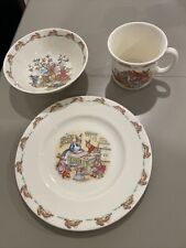 Vintage Royal Doulton Bunnykins Plate Bowl Cup  Child's Tableware 3 piece Set picture
