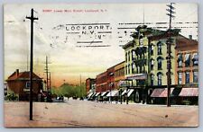 Postcard Lockport NY Lower Main Street 1908 picture