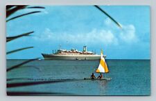 Boat SS Rotterdam Cruise Ship Caribbean Postcard  picture