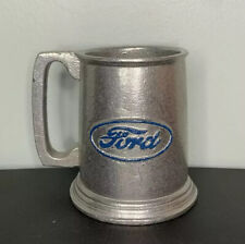 Vtg Western Metal Blue Ford Pewter Drinking Mug USA 4.5” Logo Engraving Embossed picture