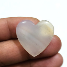 Natural Grey Chalcedony Heart Shape Cabochon 39 Crt Loose Gemstone picture
