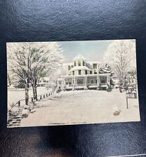 Postcard Homestead and Cottages Lake Placid New York Hand Colored / Winter Rare picture