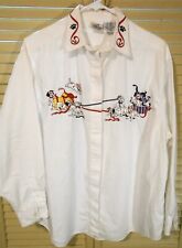Vintage-Ladies Shirt-Disney Store-101 Dalmatians-Christmas-Embroidered-XLarge picture