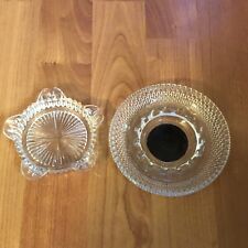 2 Vintage Round  & Star Burst Crystal / Glass Ashtrays (5