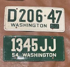 Vintage 1953 & 1954 Bicycle State Metal License Plates - Washington picture