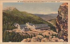Postcard Mt Mansfield + Hotel Mansfield Green Mts VT picture
