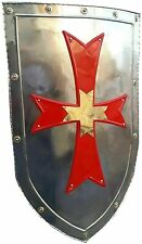 Handcrafted metal medieval knight shield with cross picture