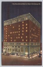 Penn-Harris Hotel at Night Harrisburg PA Pennsylvania Vintage 1941 Postcard picture