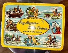 Roy Rogers And Dale Evans Double R Bar Ranch Vintage Lunchbox With Thermos 1950s picture