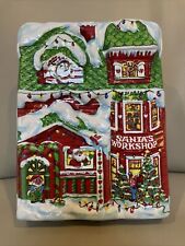 Vtg Santa's WorkShop Ullman Christmas Cookie Gift Embossed Plastic Container USA picture