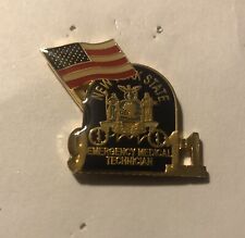 9/11/01 NEW YORK STATE EMERGENCY MEDICAL TECHNICIAN W/FLAG COMMEMORATIVE PIN picture
