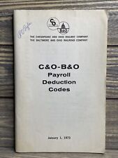 Vintage B&O C&O Railroad Co Payroll Deduction Codes 1973 Booklet picture