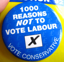 GENERAL ELECTION 1992 vintage CONSERVATIVE PARTY 1000 reasons  Campaign BADGE picture