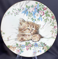 Vintage 1985 Royal Worcester Crown Ware 1st Issue Kitten Classics Cat Nap Plate picture