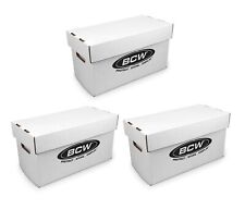 3 BCW Short Comic Book Storage Boxes Holds 150 175 Stackable Archival Cardboard picture