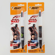STAR WARS Bic 4 Color Pens Yoda & Darth Vader 2 PACK  NEW picture
