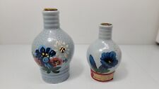 Two Antique German Jugs With Corks Blue Floral Painting , Schroffen - Enz picture