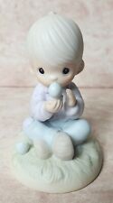 1981 Precious Moments I Believe in Miracles E7156 Boy w/ Baby Bird NIB picture