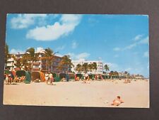 1956 Vintage Postcard Beach At Fort Lauderdale FL Marlin Beach Hotel A7366 picture