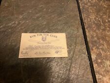 Rare Vintage Rin Tin Tin Club Card picture