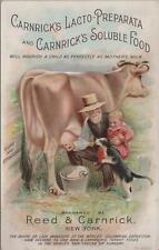 Victorian Trade Card Carnrick's Lacto Preparata + Soluble Food Reed Carnrick NY  picture