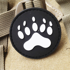 BLACK BLACKWATER TRACKER BEAR PAW 3D PVC HOOK PATCH BADGE picture