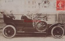 Postcard RPPC Man Driving French Antique Car 1908 picture
