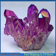 Large Natural Angel Aura Purple Titanium Gemstone Quartz Crystal Cluster Mineral picture