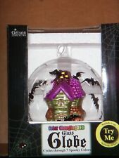 Gerson HALLOWEEN LED Glass Globe Color Changing Cycles 7 Colors  GHOST HOUSE --- picture