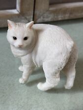 Realistic White Kitten Figurine Cat Statue Resin Animal picture