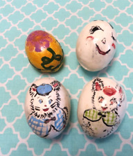Vintage Handmade & Hand Painted Ceramic Easter Eggs Lot of 4 picture