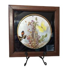 Real Pressed Butterfly Wall Decor Picture Shadow Box Flowers Vtg 70s Taxidermy picture