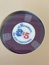 $5 El Miramar San Juan Puerto Rico Casino Chip MIR-5b ***VERY RARE*** picture