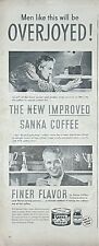 1948 Vtg Print Ad Sanka Caffeine Free Coffee Drink Kitchen Man Retro MCM Food picture