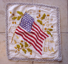 45 STAR AMERICAN STAR QUILT PILLOW COVER 1896 / 1908 AMERICANA HAND  NEEDLE WORK picture