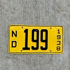 1938 North Dakota License Plate Low Number Three Digit 199 Auto Tag Garage Decor picture