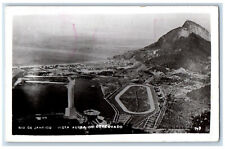 Rio De Janeiro Brazil Postcard Aerial View of Corcovado 1948 RPPC Photo picture