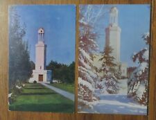 Vintage CARILLON TOWER Stanley Park Westfield Mass Summer Winter scenes unposted picture