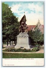c1905 Soldiers And Sailors Monument Statue Jackson Michigan Vintage Postcard picture
