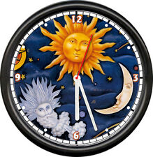 Sun Moon Wind Sky Stars Celestial Planet Night Sky World Wall Clock  picture