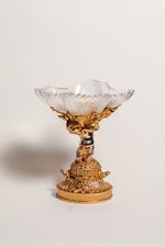 A French Silvered & Gilt Bronze & Crystal Compote, Circa 1900. picture