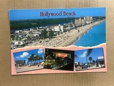 Postcard Hollywood Beach FL Florida Beach Boardwalk Aerial View Vintage PC picture