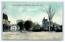 1911 Contoocook NH Postcard Fountain Square and Main Street New Hampshire picture