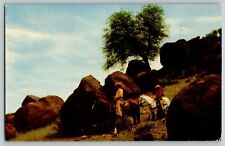 VTG Chrome 1950s Riding the Range on Horseback in Texas Postcard Boulders  picture