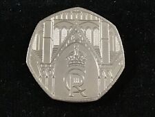 NEW King Charles III 2023 United Kingdom Coronation 50p Pence 1/2 Pound Coin BU picture