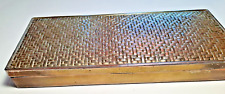 VINTAGE ELEANOR CLAIRE SILVERPLATE BOX, CEDAR LINING, EMBOSSED WOVEN TOP picture