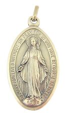 Silver Toned Base Oval Virgin Mary Miraculous Medal Pendant, 1 1/2 Inch picture