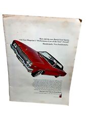 1965 Buick Gran Sports Car Original Print Ad vintage picture